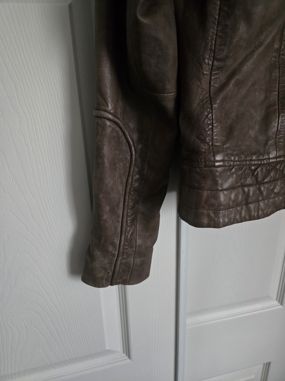 DOMA Women's Brown Leather Zip Jacket - Picture 6 of 11